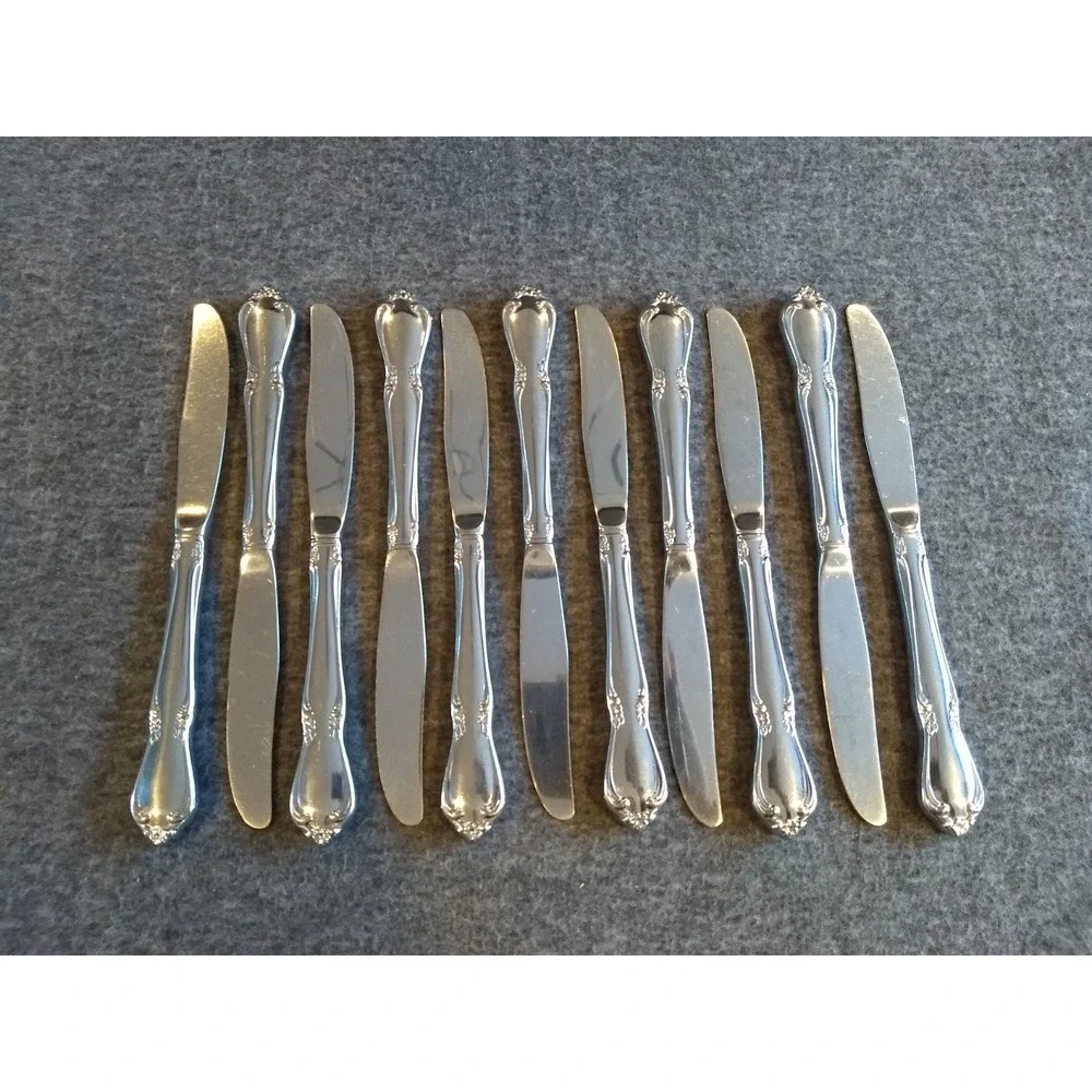 Oneida Chateau Dinner Knives Lot of 11 Oneidacraft Deluxe Stainless‎ Flatware